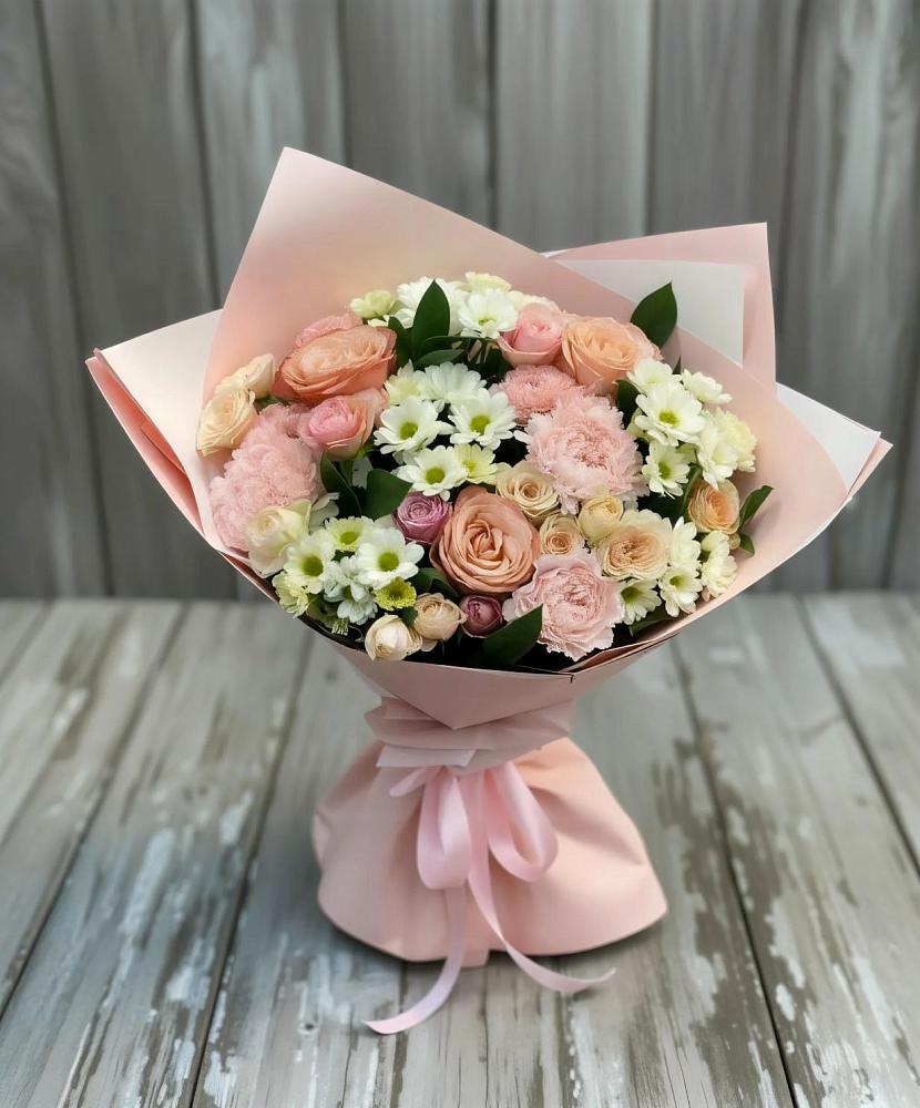 Букет цветов из: Гвоздики, Розы и Хризантемы в Короче