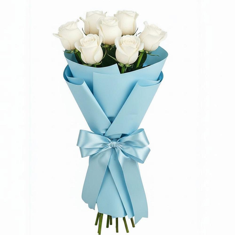 Букет 7 белых роз Проуд в Короче