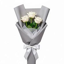 Букет 3 белые розы #REPLACE_PRED# Короче
