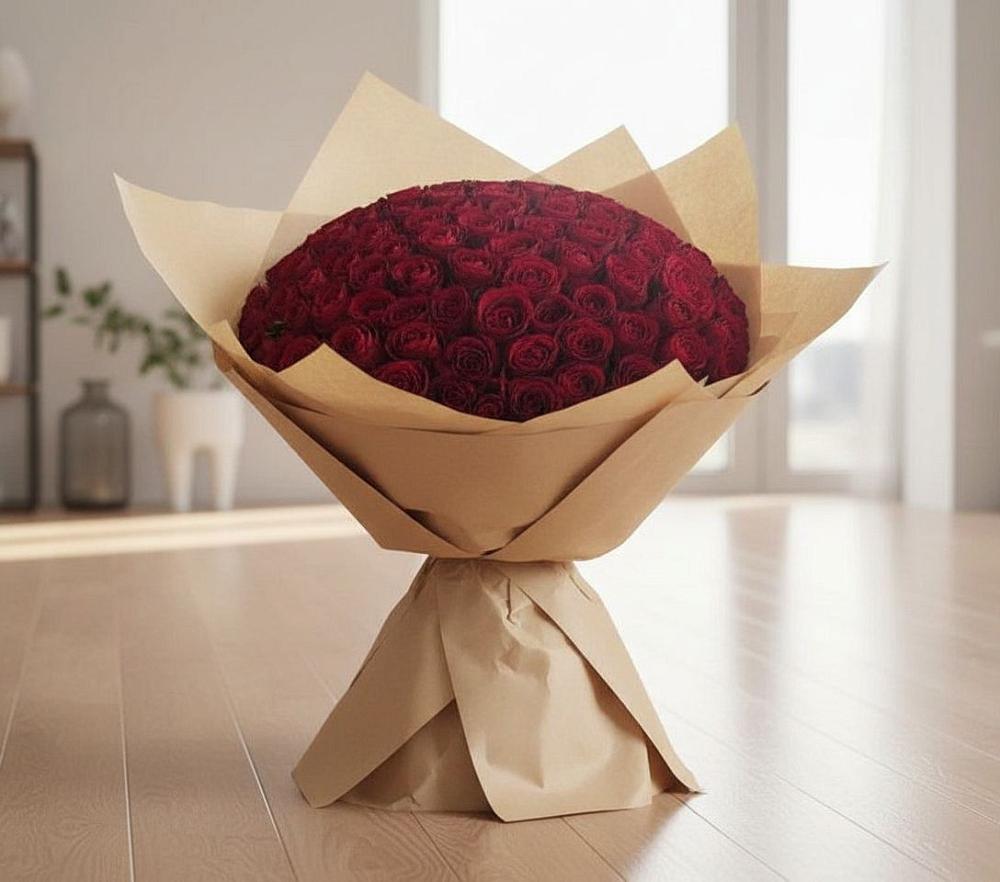 Букет 101 Красная роза в Короче